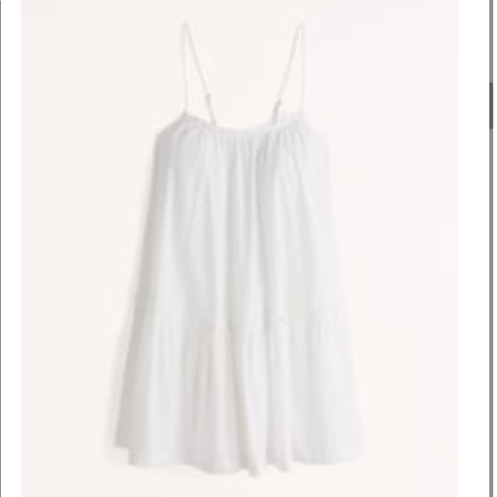 Abercrombie white ruffle trapeze dress